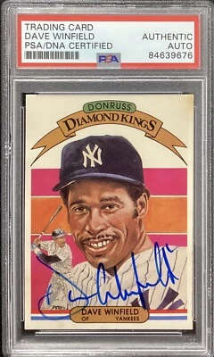 Dave Winfield Signed 1982 Donruss Diamond Kings #18 Card NYY HOF Auto PSA/DNA - Image 1 of 2