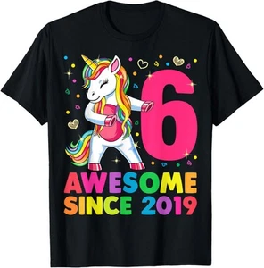 6 Years Old Unicorn Flossing 6th Birthday Girl Unicorn Party T-Shirt Hoodie - Picture 1 of 18