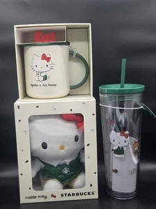 Menge 3 Neu mit Etikett Starbucks x Sanrio Hello Kitty: Plüsch, Becher und Becher - Bild 1 von 11
