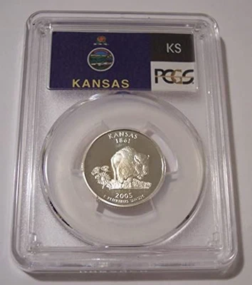 2005 S Silver Kansas State Quarter Proof PR69 DCAM PCGS Flag Label - Image 1 of 2