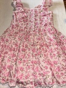 Btween Size 4 Floral Ruffle Dress Pink/ White Cotton - Picture 1 of 4