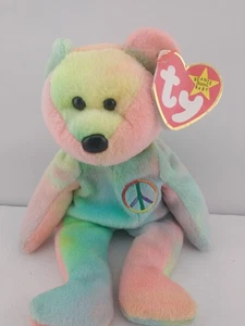 Vintage "Peace" TY Beanie Baby Tye Dye Semi Rare See Pics - Picture 1 of 9