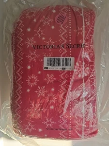 VICTORIA'S SECRET Sherpa Fleece Vacaciones Manta Acogedora 50X60 Rojo Copo de Nieve Nueva con Etiquetas - Imagen 1 de 4