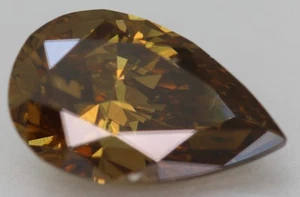 Diamante natural mejorado pera VVS2 marrón naranja 2,04 quilates certificado 10,89x6,86 mm - Imagen 1 de 4