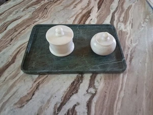 Green Marble Serving Tray | Bathroom Vanity Organizer | Jewelry Display | Coffee - Picture 1 of 13