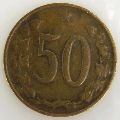 Czechoslovakia 50 Haleru - Copper-Nickel - VF - 1965 - Czech Republic - Coi... - Image 1 of 3