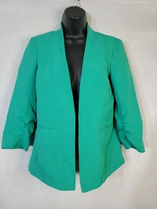 Blazer Kasper donna aperto davanti manica increspata verde taglia XS ufficio carriera - Foto 1 di 13