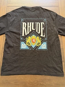 Rhude Shirt Mens Extra Large Black Crest Graphic Streetwear Tee Short Sleeve - Picture 1 of 8