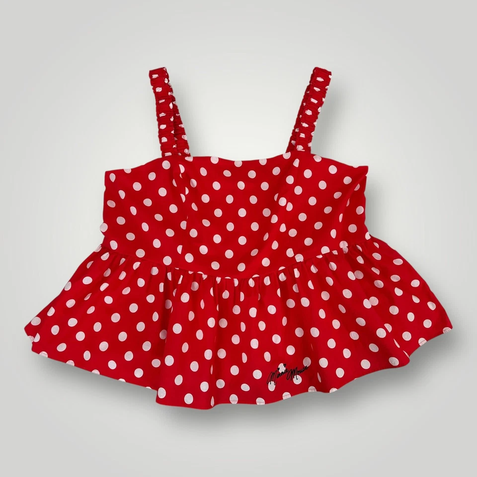Camisa Disney Minnie Mouse Mujer 3X Rojo Blanco Lunares Peplum Tanque Juegos con disfraces Foto 1 de 4