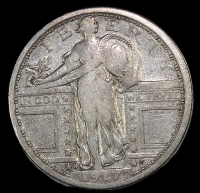 1917-S 25C Type 1 Standing Liberty Quarter- choice vf / free shipping- jam532 - Image 1 of 2