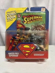 1995 Superman Man of Steel: Hunter-Prey vs Doomsday Action Figures DC Comics - Picture 1 of 6