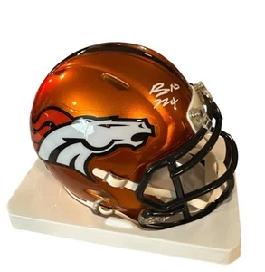 Minicasco de velocidad alternativa flash firmado por Bo Nix Denver Broncos (Beckett) - Imagen 1 de 5