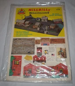Vintage Railroad 1974 AHM HILLBILLY MINI STRUCTURES HO Scale Cut Out Buildings - Picture 1 of 6