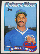 1989 Topps Future Star Mike Harkey Baseball Card #742 (001)