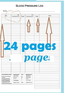 Printable PDF BP Log. Medical Tracker. Blood Pressure Tracker Log. Download - Picture 1 of 2