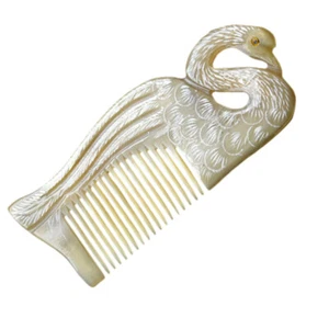 Ox Horn Hair Comb Creative Swan Shape Comb Anti-static Hairdressing Tool - Picture 1 of 11