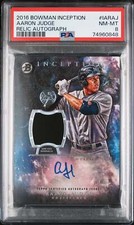 2016 Bowman Inception Aaron Judge Relic Autograph RC IARAJ PSA 8 NM-MT