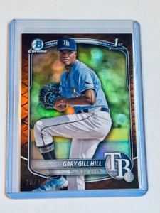 2025 Bowman 1st Reptilian Orange Refractor /25 Gary Gill Hill Tampa Bay Rays - Picture 1 of 2