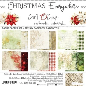 8" x 8" scrapbooking paperpad Christmas Everywhere Backgrounds 24 sheets - Picture 1 of 9