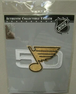 ST. LOUIS BLUES 50. JAHRSTAG OFFIZIELLES HOCKEY-TRIKOT-AUFNÄHER EMBLEM - Bild 1 von 1
