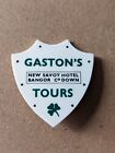 Gaston's Tours Bangor Co Down Ireland Irish Shamrock Bus Coach Lapel Pin Badge