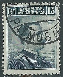 1912 EGEO PATMO USATO EFFIGIE 15 CENT - I35 - Picture 1 of 1