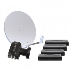 Telestar 4 subscriber HDTV satellite satellite system 80 cm mirror Skyquad LNB 4 x rec - Picture 1 of 6