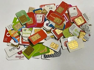 100 sztuk używanych kart SIM do odzyskiwania złomu złota - różne rozmiary - mobilna partia e-odpadów - Zdjęcie 1 z 2