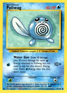 POLIWAG 59/102 BASE SET UNLIMITED POKEMON TCG CCG 1999 NM - Picture 1 of 1