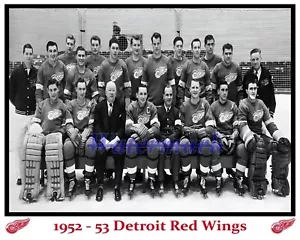 1952 - 53 Detroit Red Wings Team Picture Howe Sawchuk Lindsay 8 X 10 Photo Pic - Picture 1 of 1