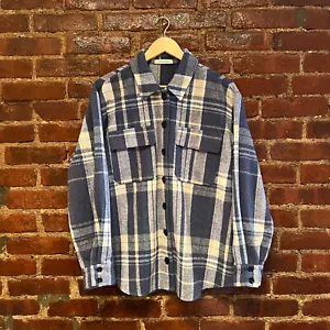 NUEVO CON ETIQUETAS 12a Tribu Chaqueta de Franela Junto a la Fuego para Mujer OS Azul Cuadros Camisa Vaquero Acogedora - Imagen 1 de 13