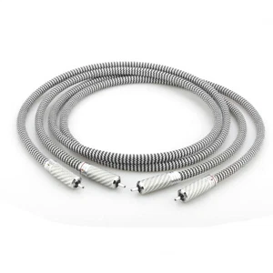 Pair OCC Silver Plated RCA Cable HiFi Audio Amplifier DAC Interconnect Cord - Picture 1 of 7