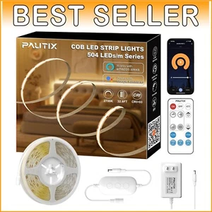 Super Bright 32.8ft COB LED Tape Lights, Warm White 2700K with Remote Control - Picture 1 of 9