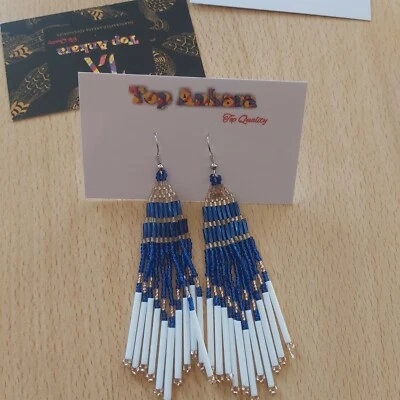 Perlenohrringe Rocaille multicolor Perlen Traditionelle Ohrringe. - Bild 1 von 4