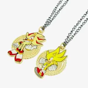 Super Shadow & Super Sonic the Hedgehog Gold Necklace Set - Picture 1 of 1