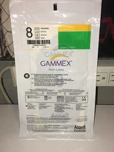Ansell Gammex Non-Latex Green Gloves Size 8 10PK - Picture 1 of 5