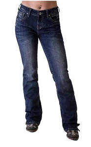 Cowgirl Tuff Jeans Women's Blue Bootcut Dark Rodeo Western 32x33 - Picture 1 of 7