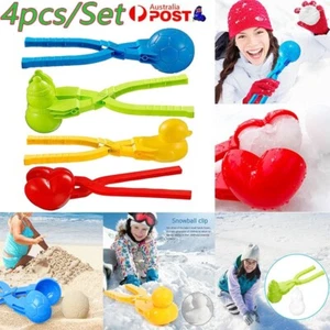 4pcs 3D Maker Winter Tool Outdoor Snow Sand Ball Soccer Duck Love Snow Clip Mold - Picture 1 of 14