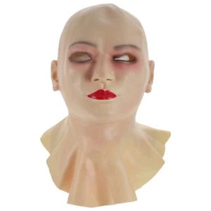 Schreckliche Maskerade Latex Halloween Cosplay Glatze weibliche Gesichtsbedeckung - Bild 1 von 12