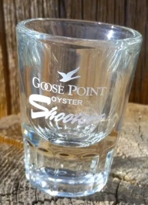 "GOOSE POINT" shot glass clear heavy glass, Oyster shooters. - Picture 1 of 4