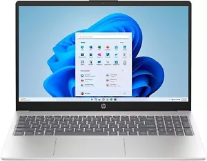 HP 15 computer portatile 15,6" HD Pentium quad-core N200 4 GB 128 GB UFS webcam Win 11 argento - Foto 1 di 11