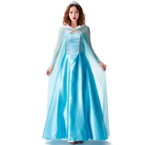 UK Seller New Ladies Women Elsa Blue Fancy Dress Costume Outfit UK size 6-16 - Picture 1 of 3