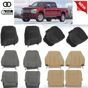 Leather Seat Cover Front Bottom Top Fit For Ford F250 F350 Lariat 2011-2015 2016 - Picture 1 of 16