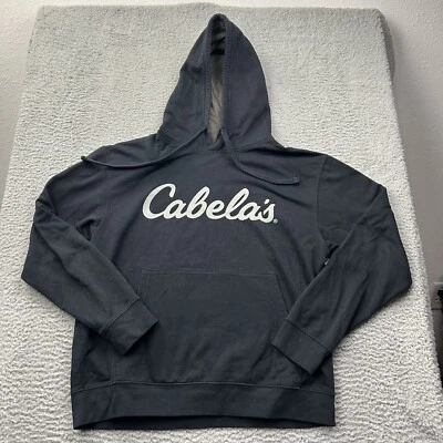 Cabelas Pullover Sudadera con Capucha Negra Para Hombre Talla Pequeña Promo Logo Foto 1 de 4