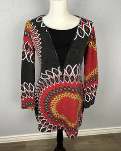 Anthropologie Aryeh Akzent Reißverschluss Tribal Print Bohemian Pullover Kleid Medium - Bild 1 von 12