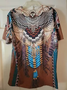 NATIVE AMERICAN PRINTED UNISEX 3D T- SHIRT All Over Print - Picture 1 of 3