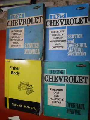Chevy Chevelle Camaro Corvette El Camino Nova 1974-1975 manuales de servicio de fábrica Foto 1 de 4