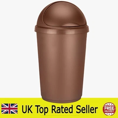 50L ROSE GOLD KITCHEN BIN BULLET WASTE BIN RECYCLE TRASH WASTE PLASTIC - Image 1 of 4