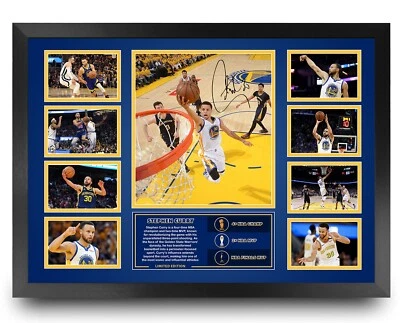 STEPHEN CURRY GOLDEN STATE WARRIORS SIGNED FRAMED POSTER MEMORABILIA LTD EDITION - image 1 of 2