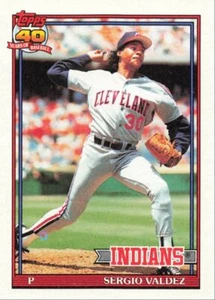 1991 Topps Baseball Sergio Valdez Cleveland Indians #98 - Picture 1 of 2
